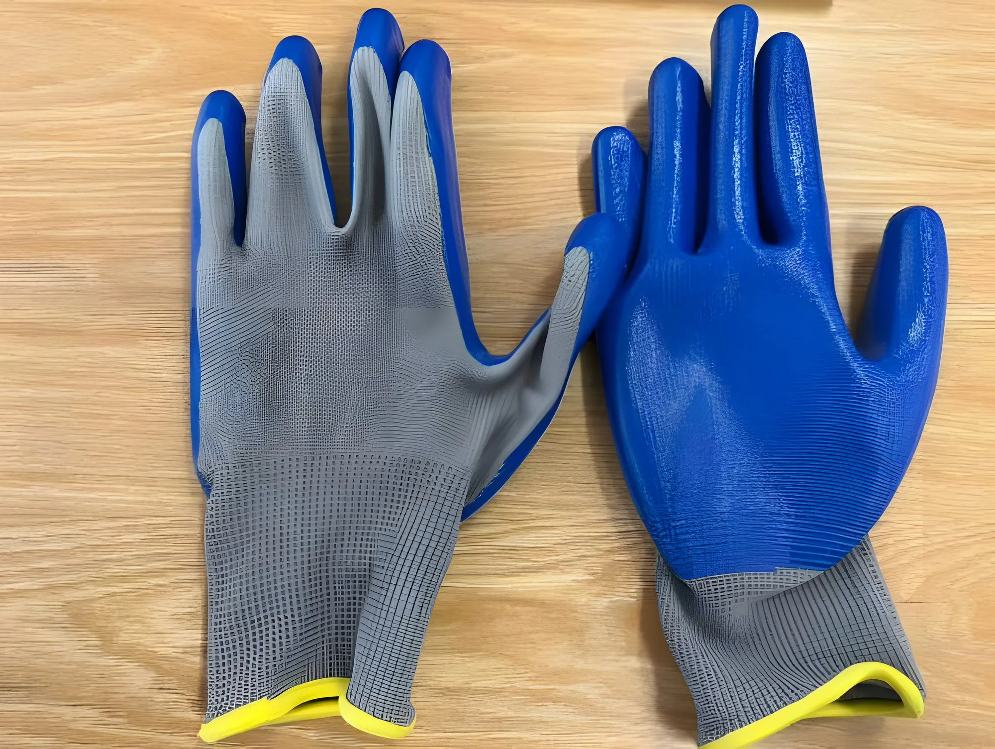 Smooth nitrile coating · grey and blue